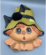Vintage Ceramic Wall Hanging Scarecrow Halloween Fall Decor Hand Painted - $405.69 MXN
