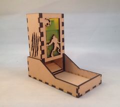 Werewolf Dice Tower and Tray Neon Green Acrylic Window COMPACT DESIGN La... - $29.69