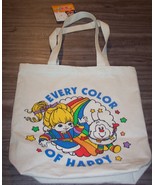 RAINBOW BRITE &amp; TWINK SPRITE &quot;EVERY COLOR OF HAPPY&quot; FABRIC TOTE BAG NEW - $22.34 CAD
