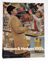 vintage 1971 Benson &amp; Hedges 100&#39;s cigarette PRINT AD christmas dad pres... - £11.86 GBP