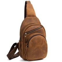 Genuine Leather Travel Men Crossbody Bags Vintage Chest Bag - £147.33 GBP