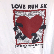 Vintage 90s Tee Love Run 5K Florida Track Club Running t-shirt L Dr Kazi... - $19.79