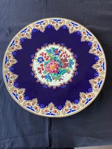 XL LONGWY French Art Deco Enameled Faience Gilt Plate Revival Chevallier 1931 - £223.02 GBP