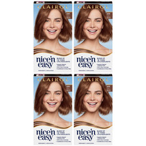 4-Pack New Clairol Nice&#39;n Easy Permanent Hair Dye, 6W Light Mocha Brown Hair Col - £42.15 GBP