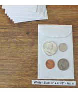 500 NEW SMALL 3 X 4 1/2 WHITE COIN ENVELOPES 7.6x11.4cm (coins not inclu... - £31.57 GBP