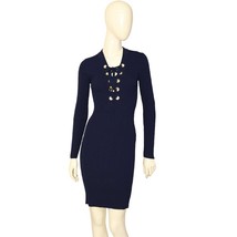 Michael Kors Navy Blue Viscose Knit Long Sleeves Mini Dress size S - $113.85