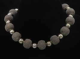 925 Sterling Silver - Vintage Large Shiny Bubble Beaded Chain Necklace - NE2659 - $377.23