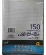 JOT FILLER PAPER 150 SHEETS - COLLEGE RULED, 2 Sealed Packs (10.5 IN X 8... - £9.80 GBP