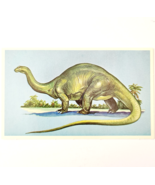 1975 BRONTOSAURUS Dinosaur Card Vintage Prehistoric Illustration Ephemer... - $460.08 MXN