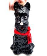 Large Scottie Scotty Dog Ornament with Plaid Coat and Scarf 6&quot; tall - $475.17 MXN