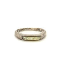 Vtg Sterling Signed Carolyn Pollack Carlisle Petite Mother of Pearl Band Ring 8 - £30.37 GBP