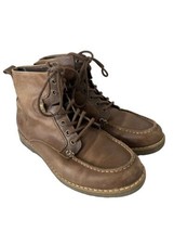 GBX Mens Boots LAYNE Brown Leather Lace-Up Work Ankle Casual Moc Toe Siz... - $47.03