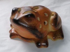 Ceramic Abstract Frog Toad Figurine Indoor Outdoor Tea Light Candle Holder TL5 - $14.85