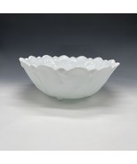 Vintage Indiana Milk Glass Wild Rose Cabbage Leaf Serving 9&quot; Bowl - $452.05 MXN