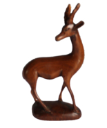 Vintage Hand Carved Wooden Antelope Deer Impala African Sculpture 7 1/2&quot;... - £9.56 GBP
