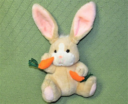 Vintage Russ Bailey Bunny Plush Rabbit Stuffed Animal Light Tan With Carrots - £10.58 GBP