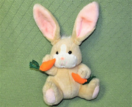 VINTAGE RUSS BAILEY BUNNY PLUSH RABBIT STUFFED ANIMAL LIGHT TAN WITH CAR... - $13.50