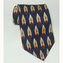 Robert Stewart Men Dress Silk Tie 3.75&quot; wide 60&quot; long Blue with Print USA - £36.40 GBP