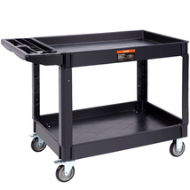 VEVOR Utility Service Cart, 2 Shelf 550LBS, 360° Swivel Wheels (2 with B... - $119.90