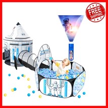 Durable Rocket Play Tent and Crawl Tunnel Combo for Safe Toddler Adventures - $1,180.84 MXN