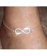 9.5&quot; Sparkly Silver Crystal Infinity Anklet - €12,59 EUR