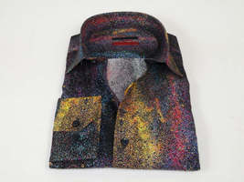 Men's AVM Crystal Digital Sparks Shirt Cotton Turkey Slim Fit 13985-01 Multi image 3