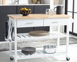 2-Drawer 2-Shelf Kitchen Trolley With Wheels From Safavieh Home Collecti... - $240.98