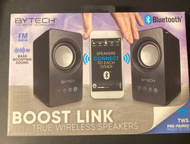 Bytech Boost Link Wireless Speakers Set Of 2 New In Box 4” H - £7.40 GBP