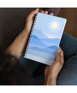 Winter Sunrise Blue White Spiral Notebook Minimalist Mountain Landscape ... - $33.79 CAD