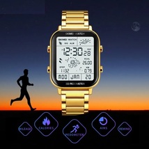 Back Light Display Sport Pedometer Digital Watches Mens Stopwatch Countdown Wris - £44.10 GBP