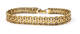 Vintage Gold Tone Napier PAT 4774743 Flat Chain Bracelet - £22.07 GBP
