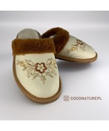 Women&#39;s Leather Slippers with Fur PSF5\High-quality Handmade Home Shoes - $35.00