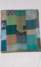 Traditional Jaipur Indian Vintage Silk Kantha Quilt Bedding Bedspread Quilt Hand - £43.94 GBP+
