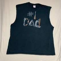 Black #1 Dad Tools Father’s Day Sleeveless T-Shirt Men’s 2XL Top Graphic... - £9.48 GBP