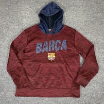 FCB Barcelona Hoodie Mens Large Red Blue Sweatshirt Soccer Football Jacket Adult - $15.58