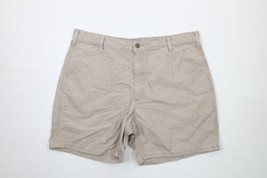 Vintage Carhartt Mens Size 36 Faded Spell Out Above Knee Shorts Beige Co... - £34.81 GBP