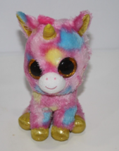 Ty Beanie Boo Boos Polka Dot Unicorn 6" Fantasia Stuffed Animal Bean Plu... - $10.40