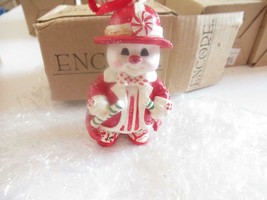 Christmas Ornaments WHOLESALE- 17317- Snowman W/CANDY Cane - NEW- W23 - £2.59 GBP