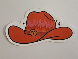 Western Hat with Flame Like Coloring Multicolor Sticker Decal Embellishment Cute - £1.83 GBP