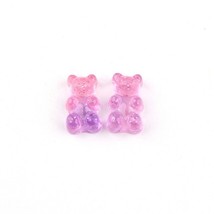 Anykidz 10pcs Pink Purple Glitter Bear Shoe Charm Accessories Jeans Clog... - $20.90