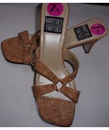 Women’s Mootsies Tootsies Cork Look Open-Toe Kitten Heels Never Worn Siz... - $8.19 CAD