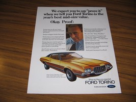 1972 Print Ad Ford Gran Torino Hardtop Best Mid Size Value - $10.54