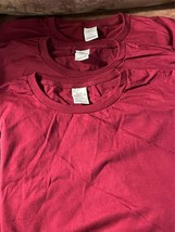 NWOT Hanes Burgundy Authentic T-shirt Lot of 3 Size Men&#39;s Large 100% Cotton - £10.97 GBP