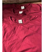 NWOT Hanes Burgundy Authentic T-shirt Lot of 3 Size Men's Large 100% Cotton - £11.13 GBP
