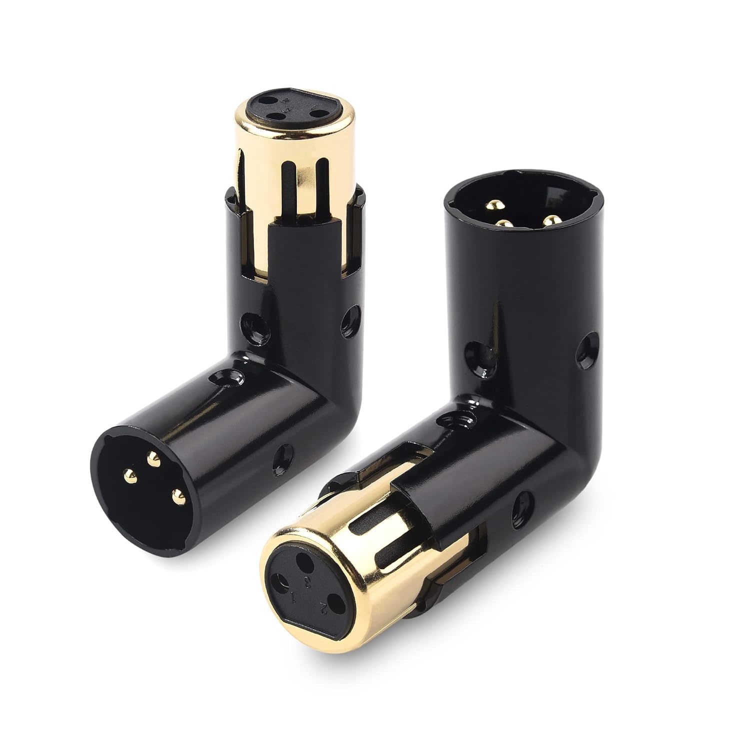 Primary image for Cable Matters 2-Pack Adjustable Male to Female Right Angle XLR Adapter in Black 
