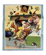 Lawson Wood Bumper Xmas Fold-Out Card Monkeys Brown &amp; Bigelow Vintage 1950s - €40,54 EUR