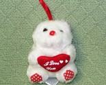 REMONA VINTAGE MINI PLUSH VALENTINE TEDDY BEAR w/HANGER WHITE RED HEART ... - $9.00