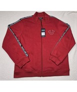 True Religion Jacket Red Dahlia Logo Trim Track Jacket Men’s Size XL 700... - $941.53 MXN