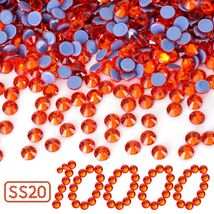 10000PCS Orange Hotfix Rhinestones Bulk, Glass Crystal Hot Fix Rhineston... - $70.33