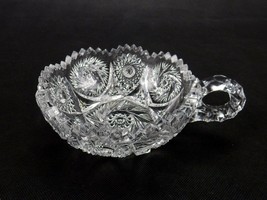 Nappy Clear Glass Crystal Nappy Bowl Nucut Imperial Glass 1920&#39;s Scallop EAPG - £14.71 GBP